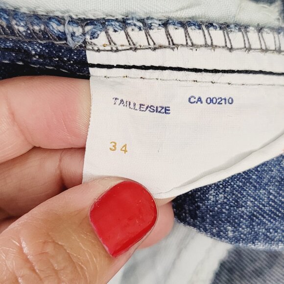 FIORI Blu Vintage Blue Cotton Acid Wash Pockets High Rise Jean Retro Size 34 - Picture 9 of 16
